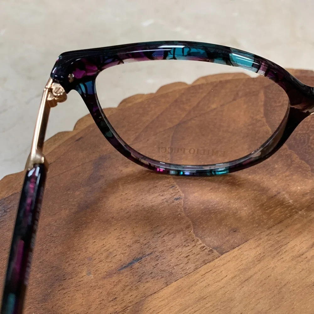 EMILIO PUCCI OPTICAL FRAMES GORGEOUS MULTI COLOR PRINT BLACK BLUE PURPLE 54MM